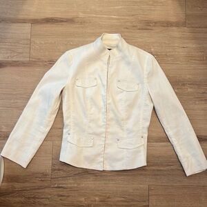 Ellie Tahari Off-White Mandarin Collar Women’s Blazer Size - Small